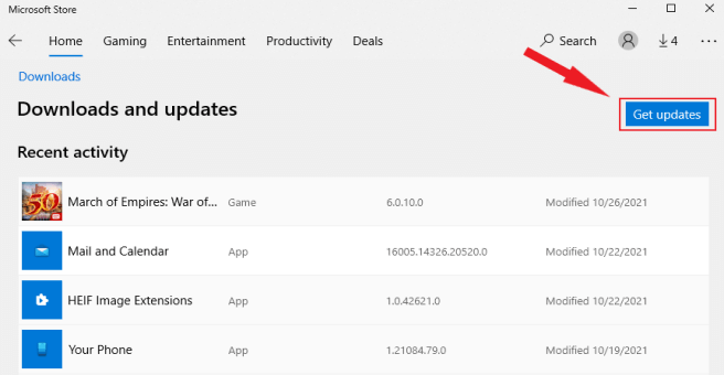 get updates button